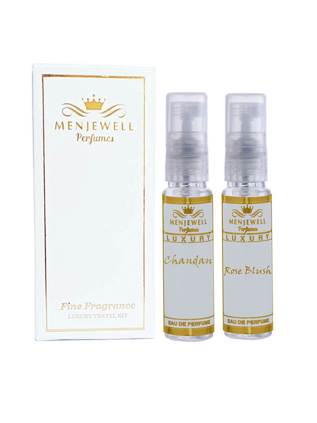 Menjewell Luxury Set of Chandan & Rose Blush Eau De Parfum - 10 ml each