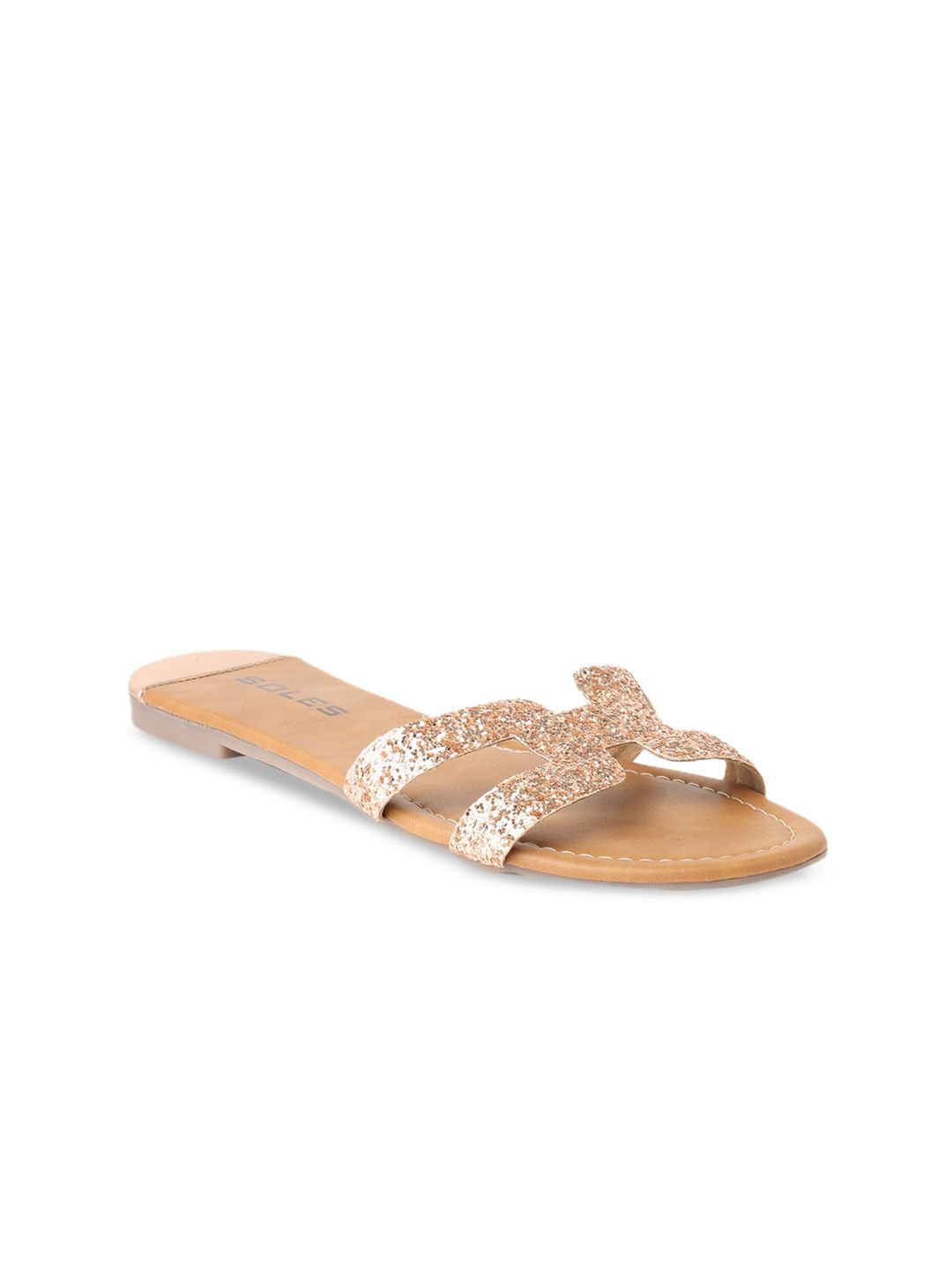 SOLES Embellished Open Toe Flats Price in India