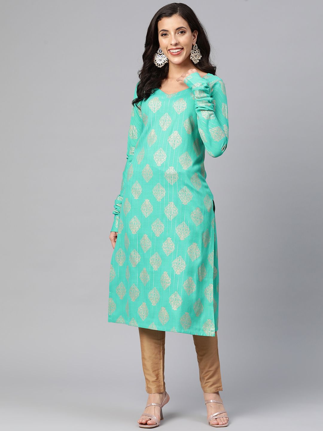 MBE Ethnic Motifs Printed Kurta Price in India