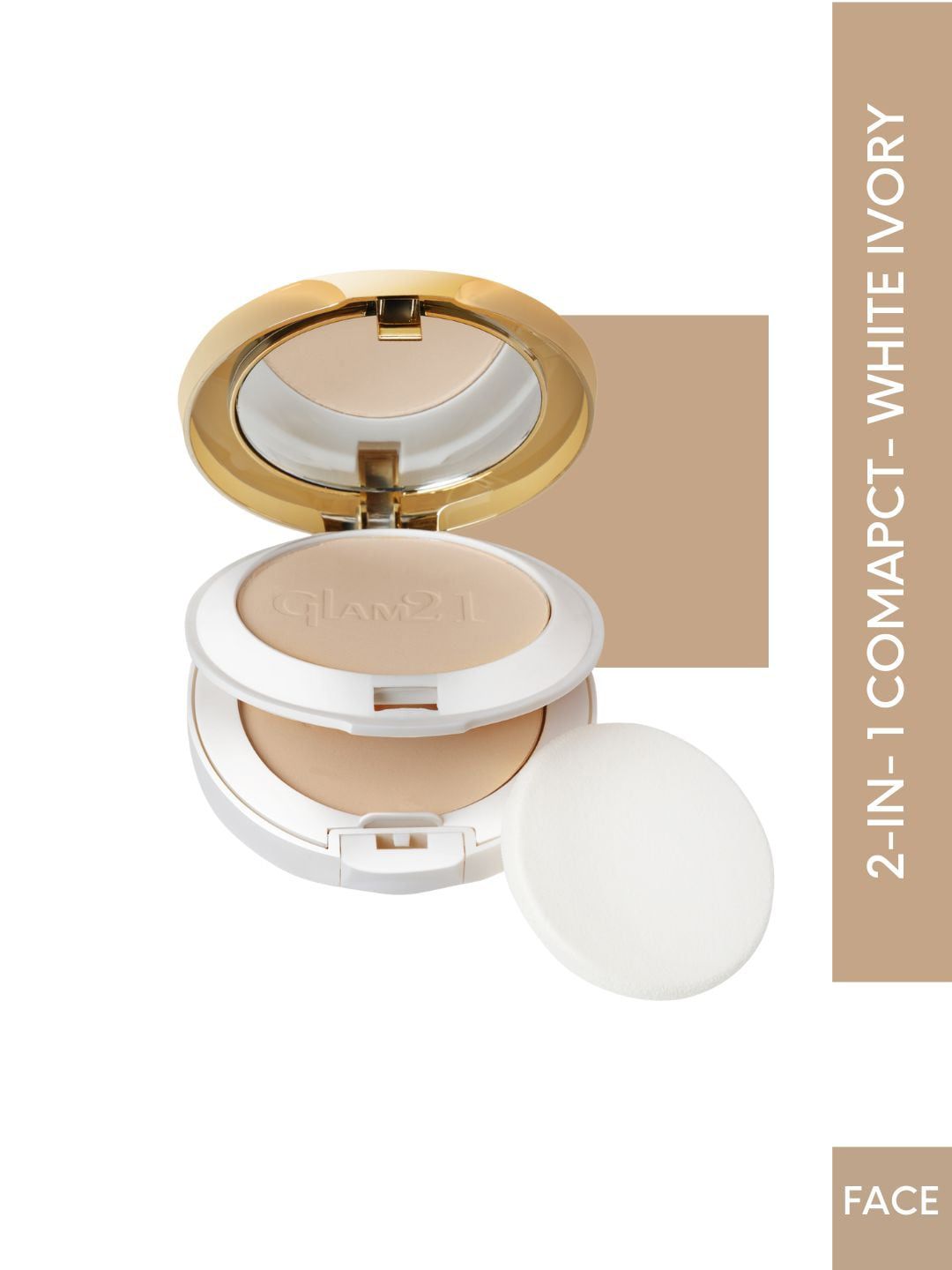 GLAM21 Natural Essence Oil-Control 2-In-1 Long Lasting With Vitamin-E Compact Powder 20 g - White Ivory