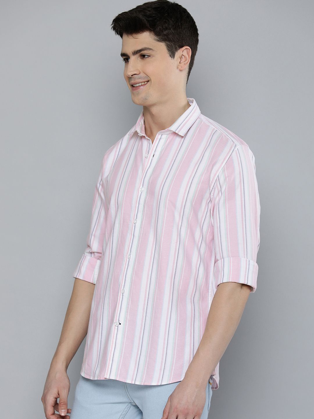 Mast & Harbour Men Standard Striped Casual Shirt