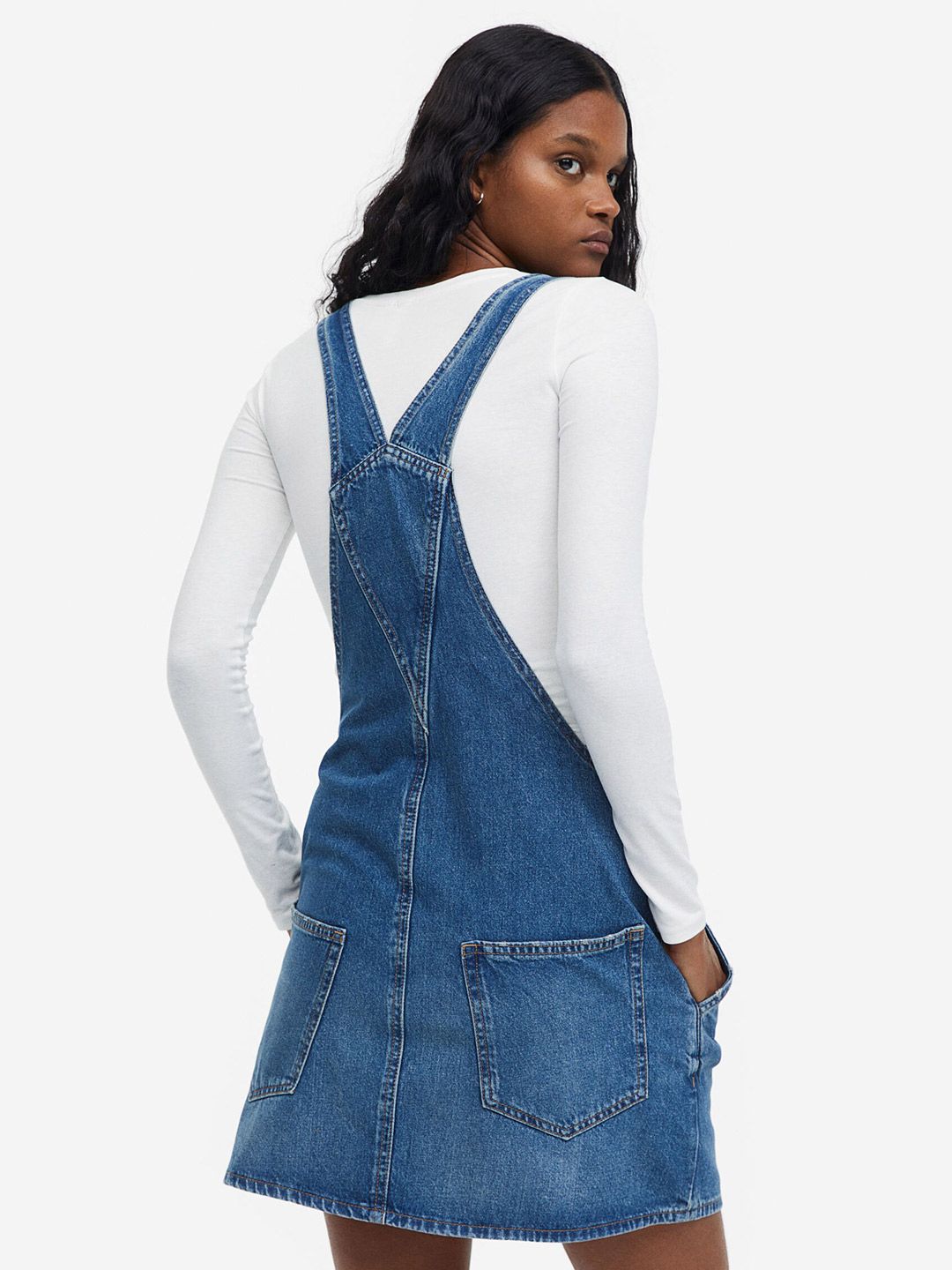 white christmas dresses TU Womens Blue Denim Pinafore/Dungaree Dress Size 10 – Preworn