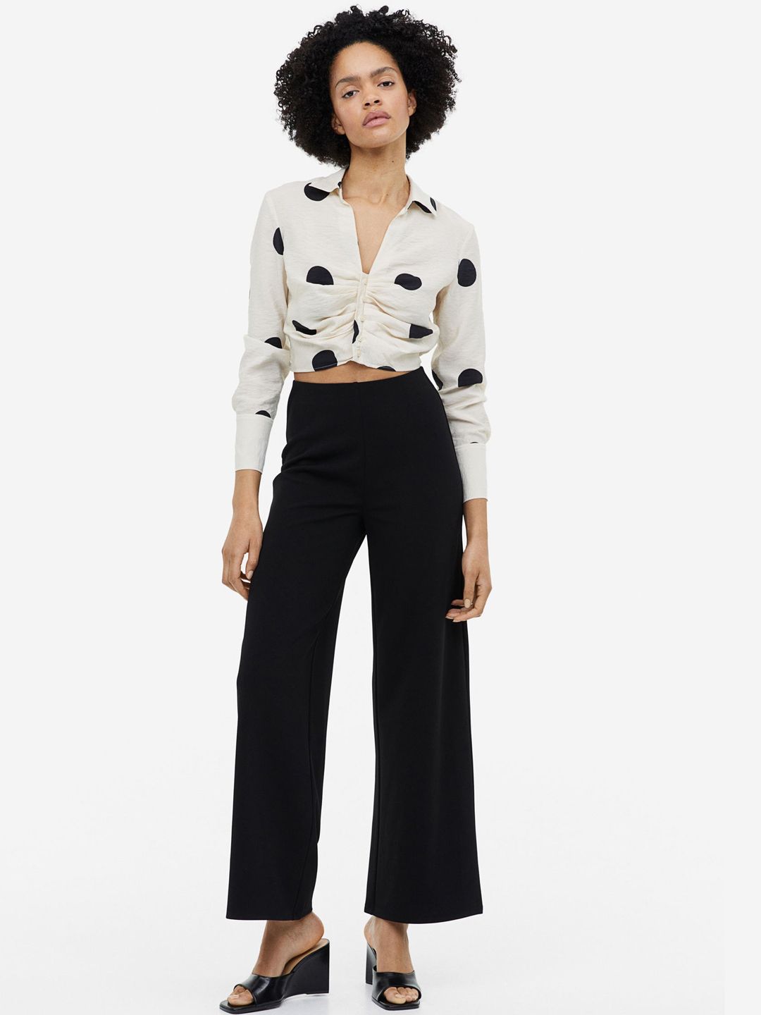 H&M Women Wide Jersey Trousers Price in India