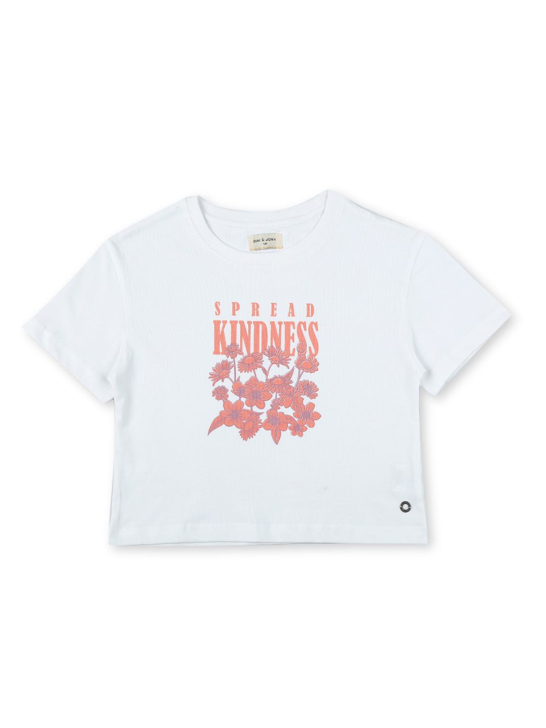 Gini and Jony Girls Typography Printed Cotton Top
