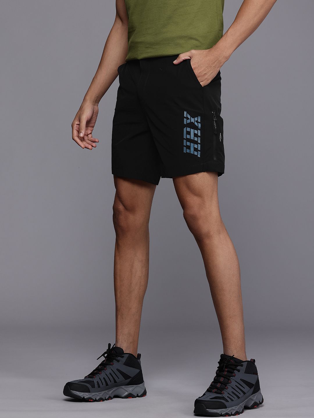 HRXHRX by Hrithik Roshan Men Brand Logo Printed Rapid-Dry Outdoor Sports Shorts