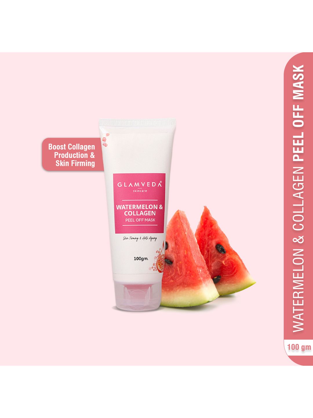 GLAMVEDA Watermelon & Collagen Firming & Anti Aging Peel Off Mask - 100 gm