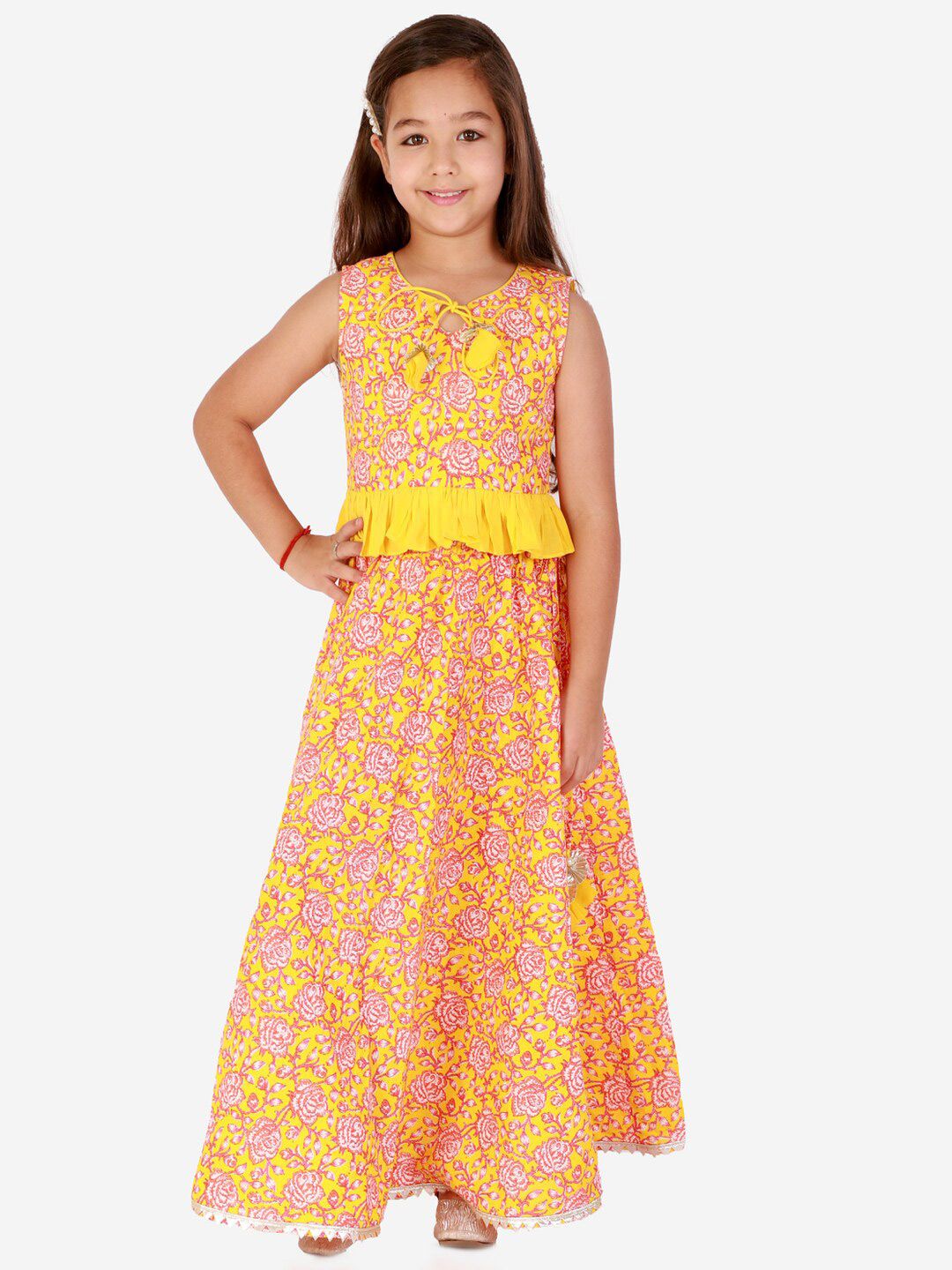 LIL DRAMA Girls Printed Ready to Wear Lehenga & Choli Price in India