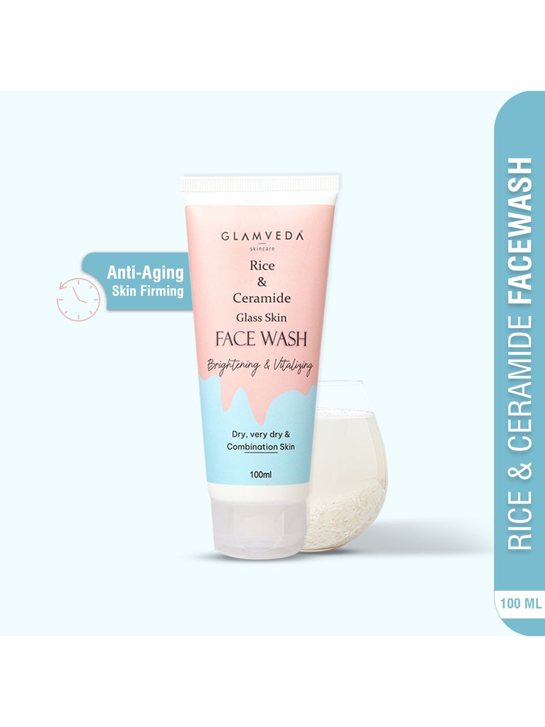 GLAMVEDA Rice & Ceramide Ant-Ageing Skin Firming Face Wash-100ml
