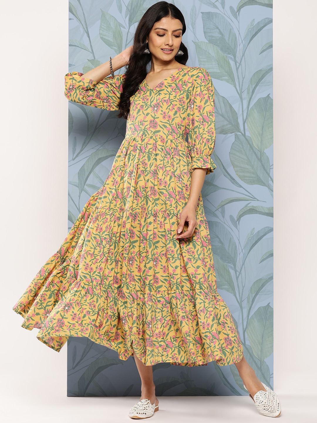 Libas Floral Ethnic Maxi Dress Price in India