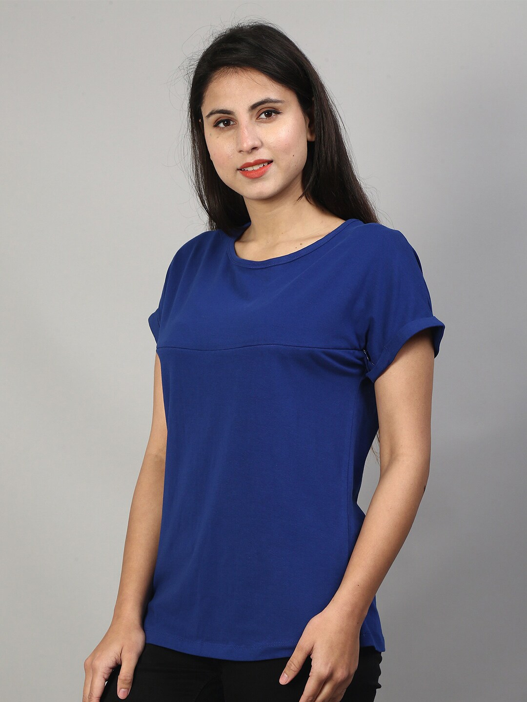 SillyBoom Round Neck Cotton Maternity T-shirt Price in India