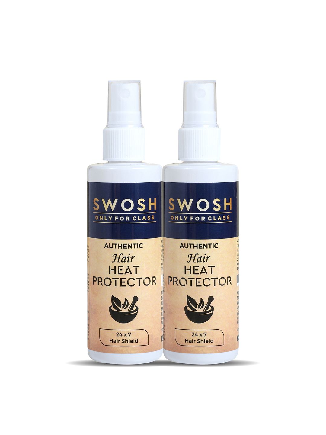 SWOSH Authentic Set Of 2 Hair Heat Protector Spray With Keratin & Argan Oil - 100 ml Each