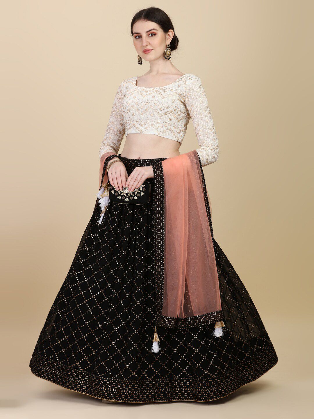 Fab Dadu Embroidered Semi-Stitched Lehenga & Unstitched Blouse With Dupatta Price in India