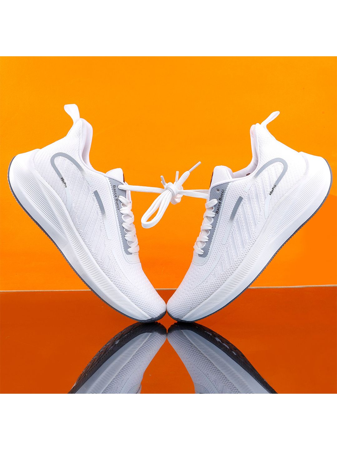 bacca bucci Men White IRONMAN High Abrasion Rubber Outsole Training or Gym Non-Marking Shoes