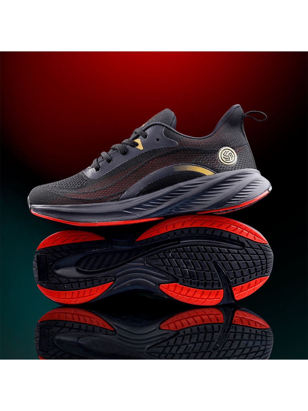 bacca bucci Men Black Mesh Training or Gym Non-Marking BBMG8213A Running Sports Shoes