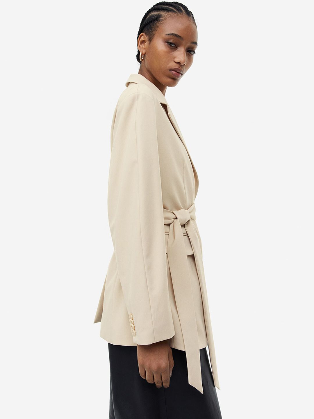 【herlipto】Cordelle Belted Twill Blazer S Herlipto Cordelle Belted Twill Blazer