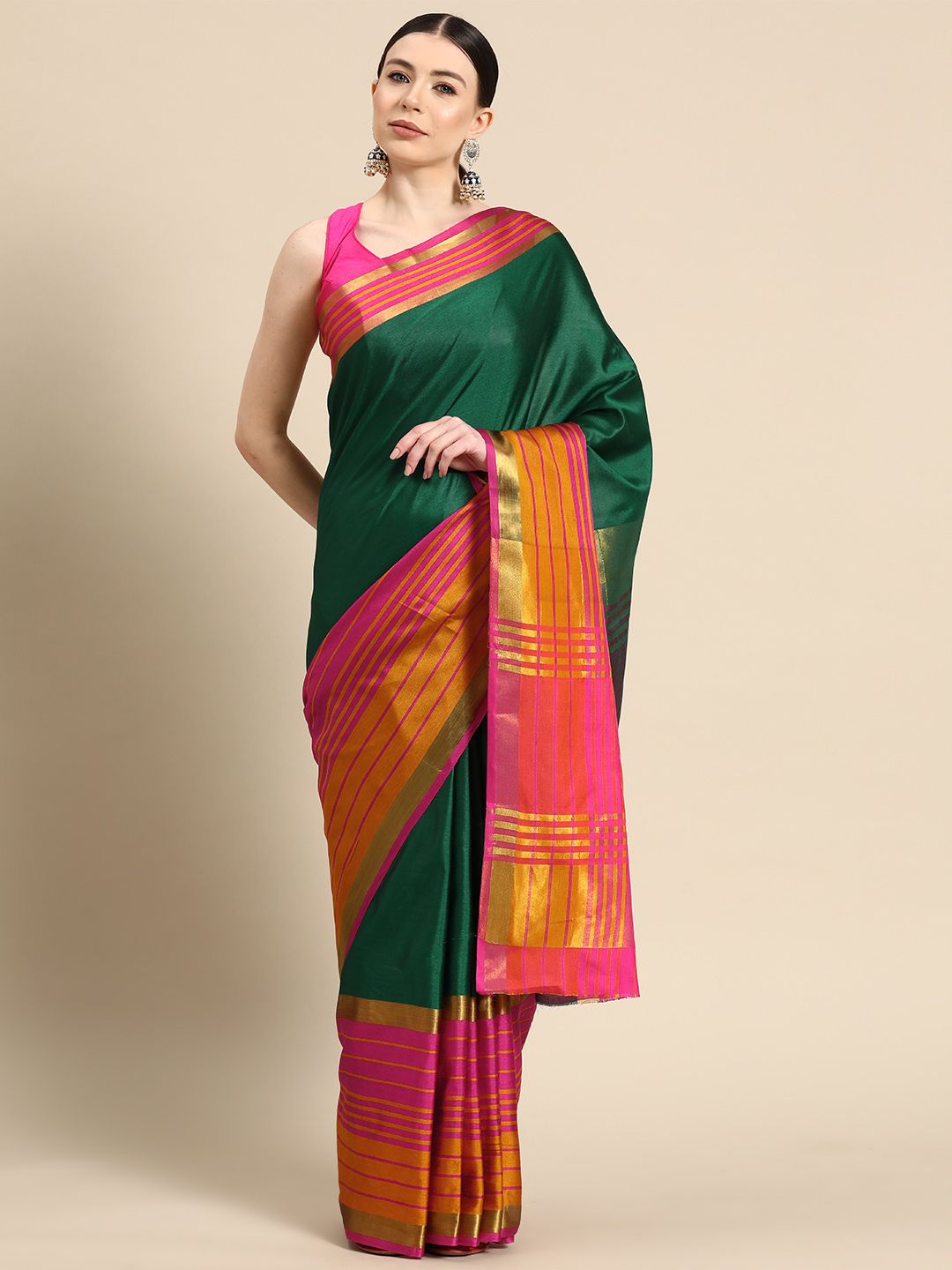 Silk Land Zari Art Silk Arani Saree Price in India