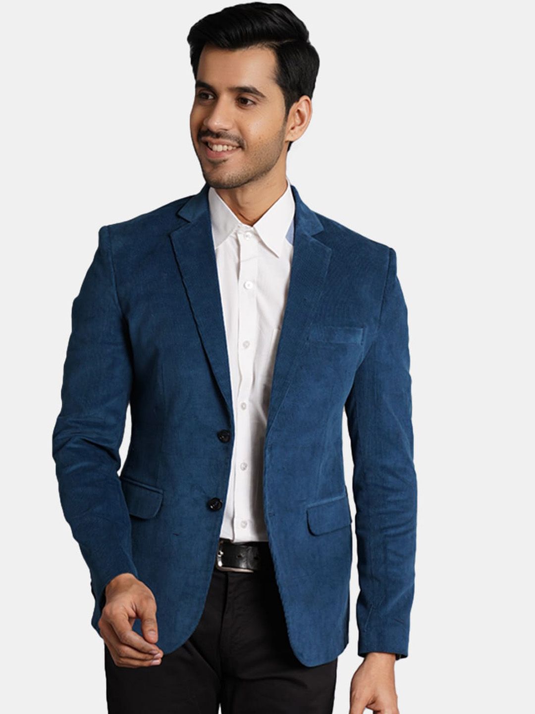 Wintage Self Design Regular Fit Single-Breasted Formal Blazer
