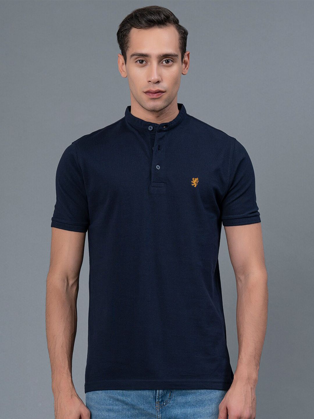 Red Tape Henley Neck Pure Cotton T-Shirt