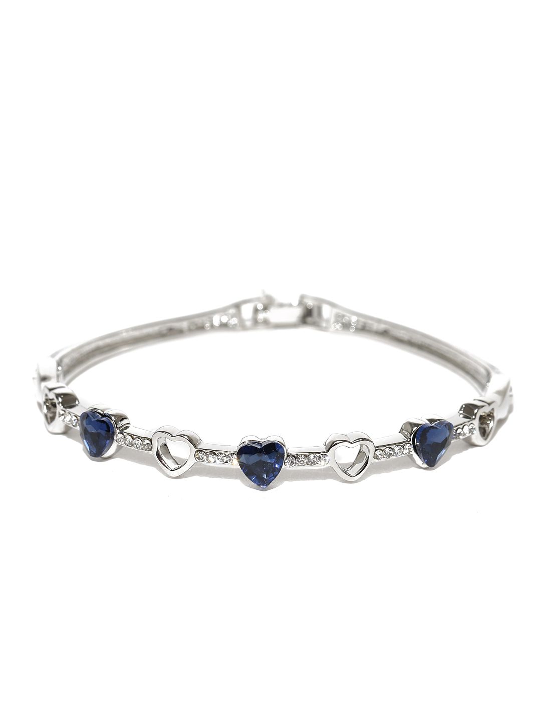 Jewels Galaxy Blue Silver-Plated Handcrafted Bangle-Style Bracelet Price in India