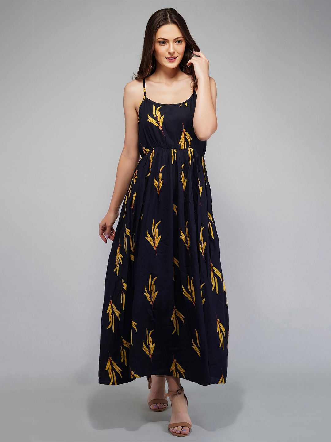 METRO-FASHION Floral A-Line Maxi Dress Price in India