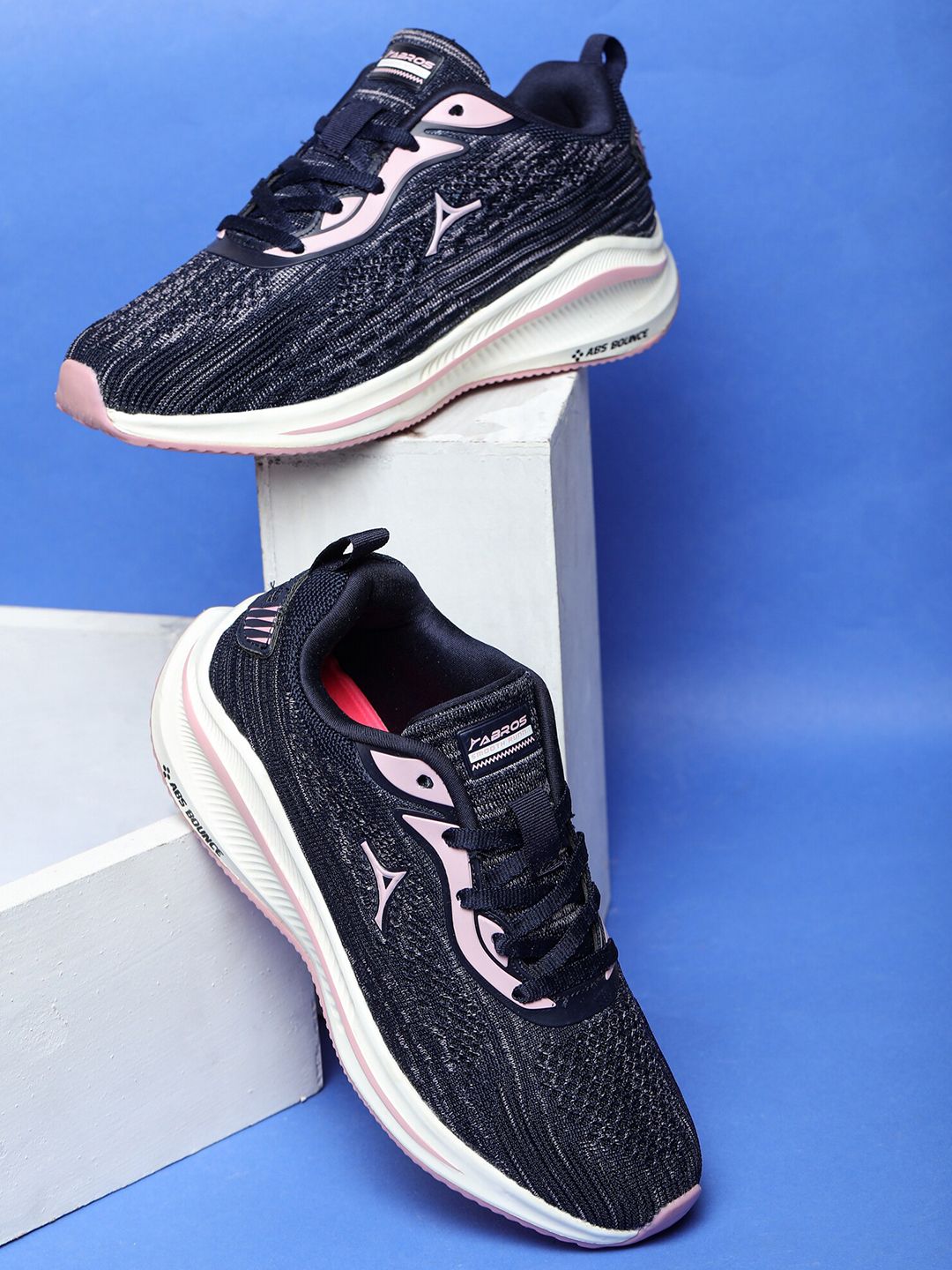 ABROS Women Navy Blue Mesh Running Shoes Price in India