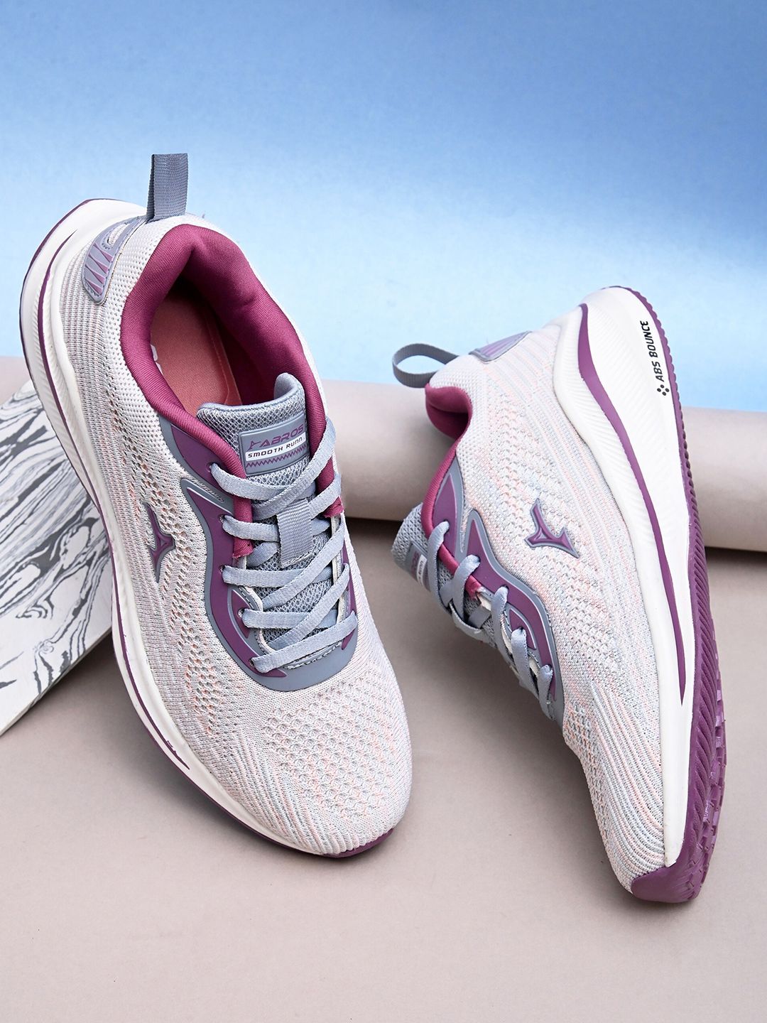 ABROS Women Grey Mesh Running Shoes Price in India