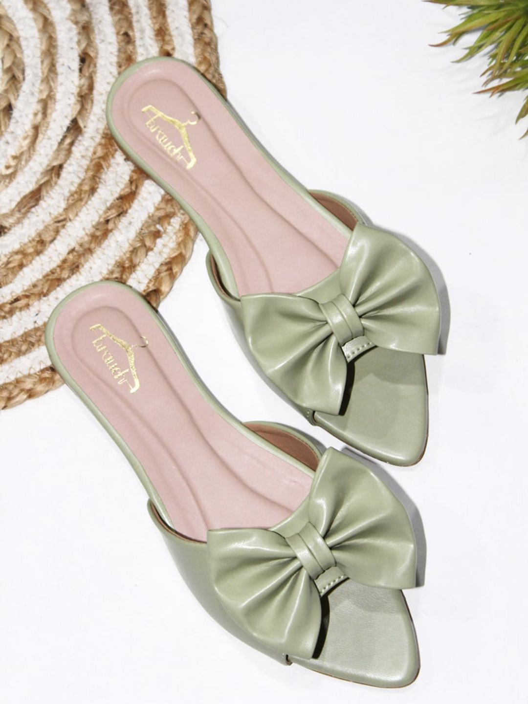 Brauch Women Sea Green Bows Flats Price in India