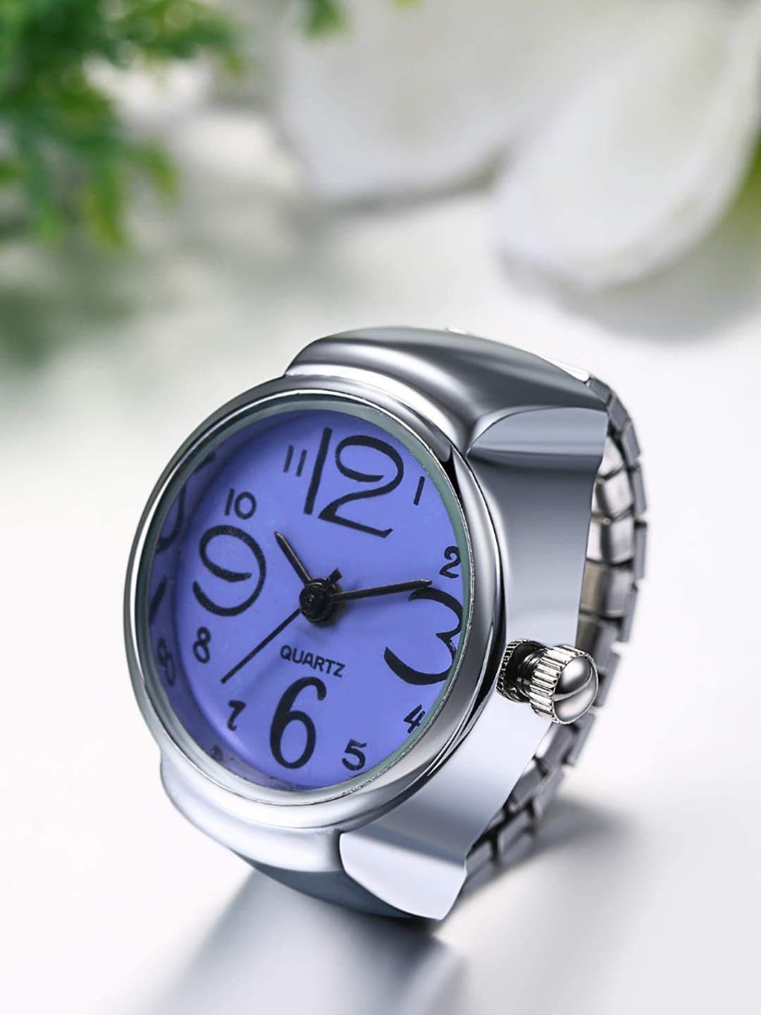 YouBella Silver-Plated Adjustable Watch Finger Ring