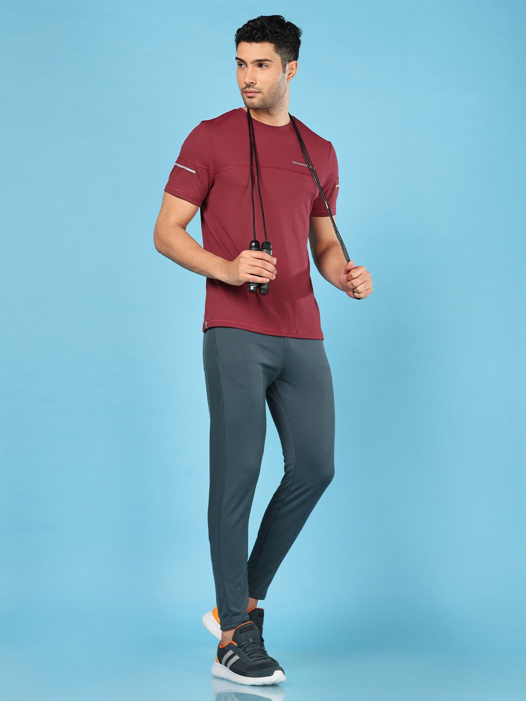 Technosport Men Slim Fit Active Track Pants with Rapid Dry Technology