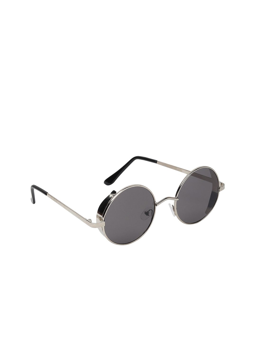 CRIBA Full Rim Round Sunglasses with UV Protected Lens VCR_RND_GRY-NBLK