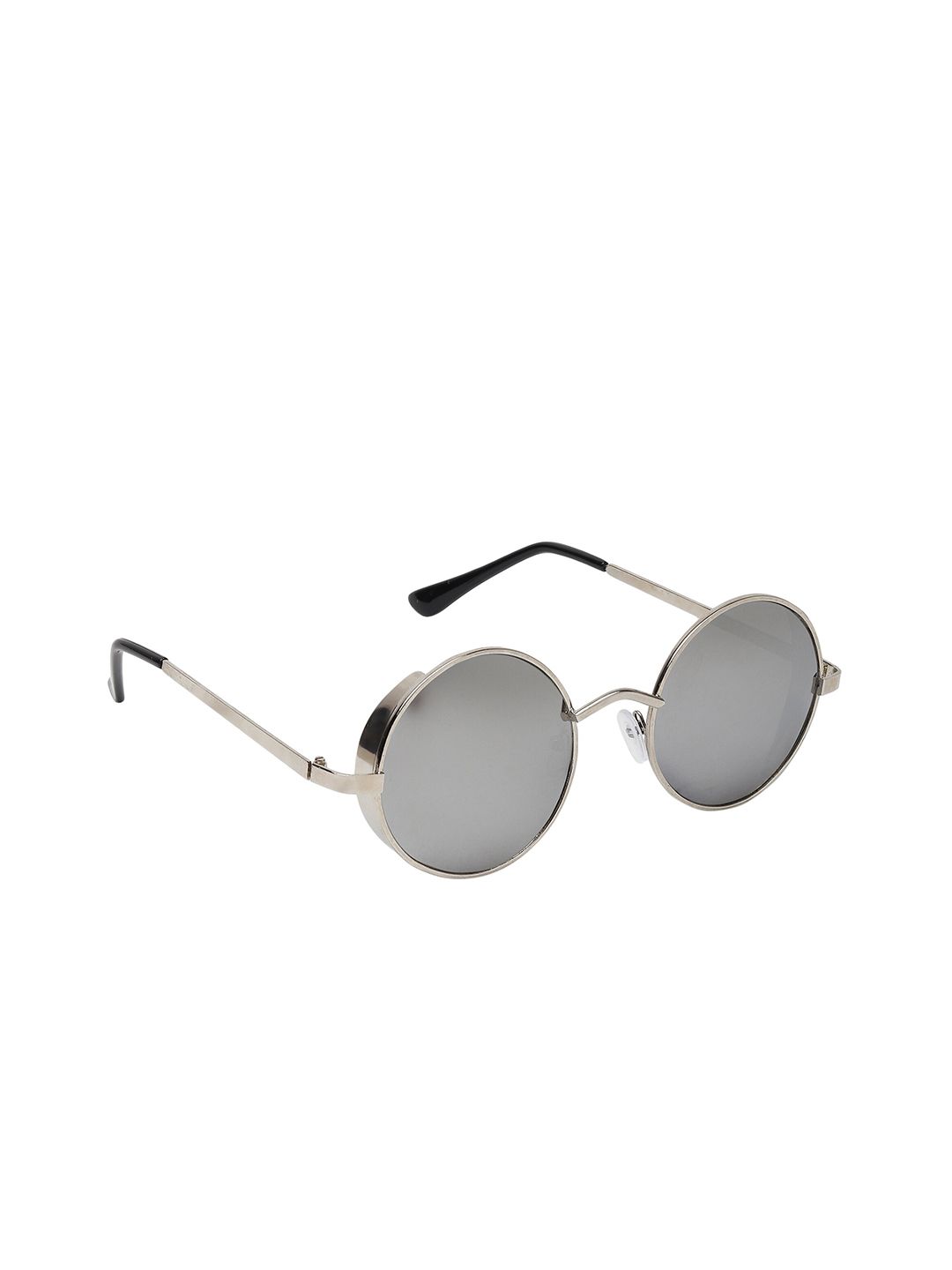CRIBA Full Rim Round Sunglasses with UV Protected Lens VCR_RND_CUP NIK-SILVR