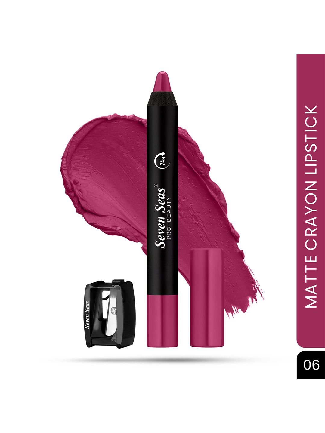 Seven Seas Matte Mood Non Transfer 24Hrs Stay Crayon Lipstick 3.5 g - Pinky Promise 06