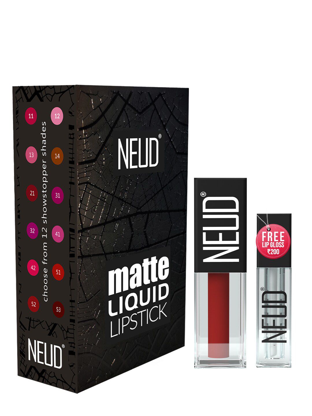 NEUD Matte Liquid Lipstick - 51 Perfect Pout with Free Lip Gloss