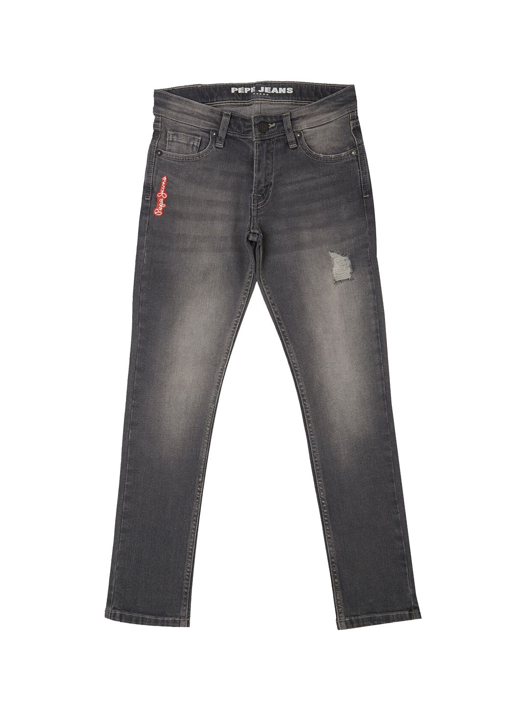 Pepe Jeans Boys Comfort Relaxed Fit Low Distress Heavy Fade Cotton Jeans