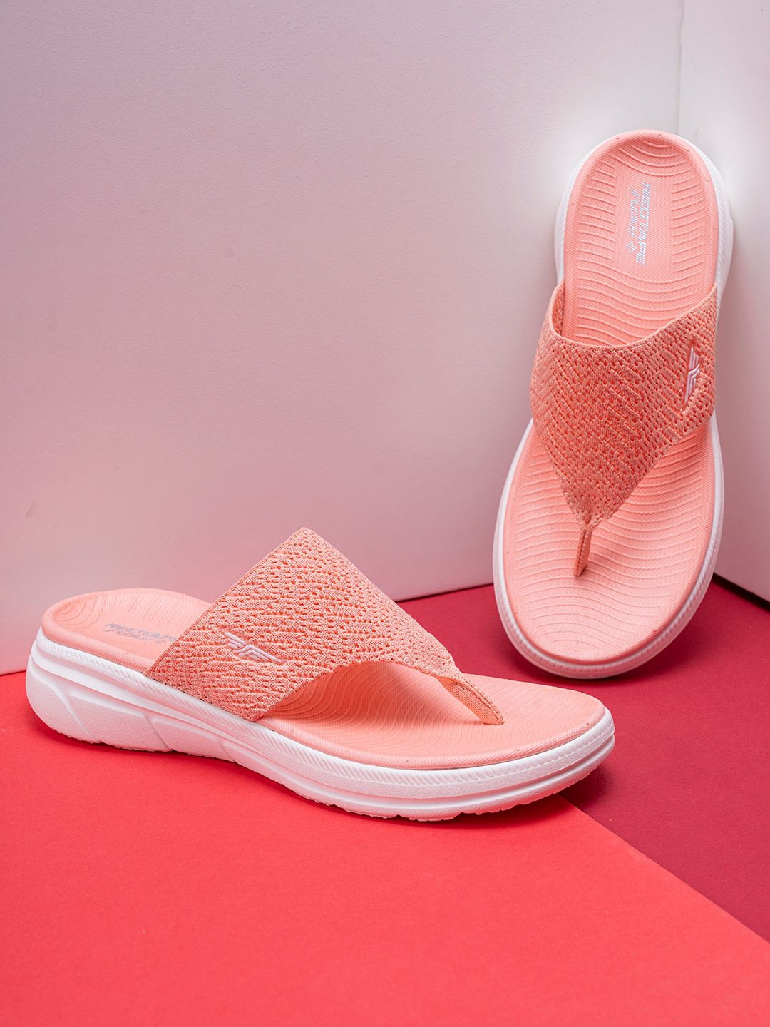 Red Tape Woven Design T-Strap Flats Price in India