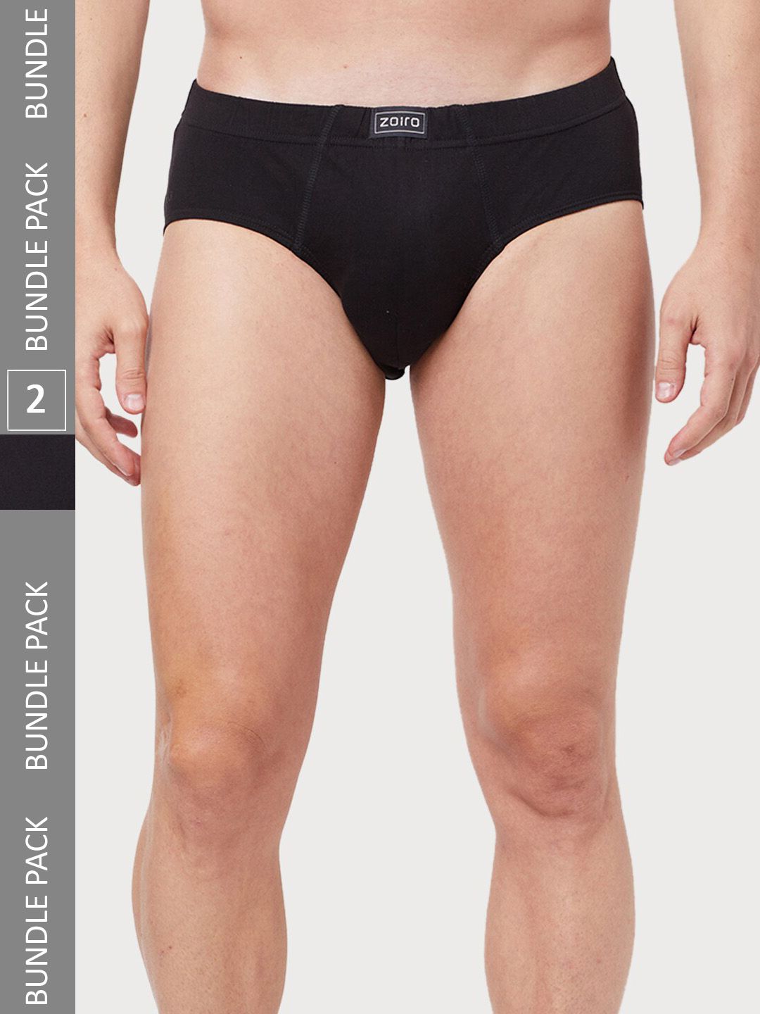 Buy Zoiro Men Pack Of 2 Bio-Wash & Silicon Finish Basic Briefs