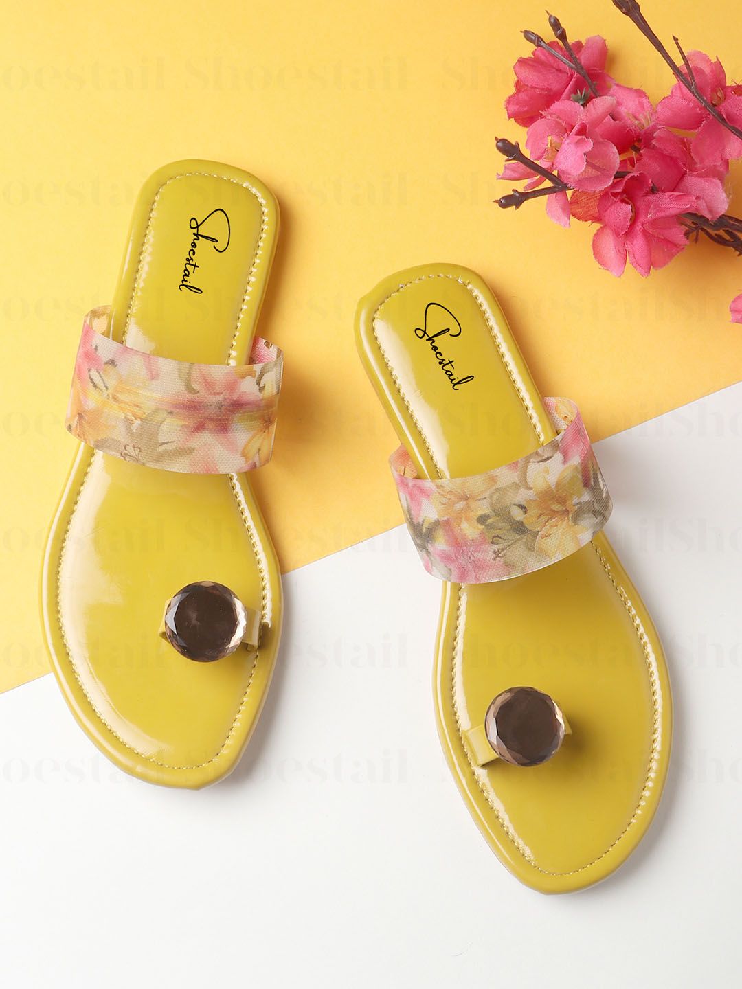Shoestail Printed One Toe Flats