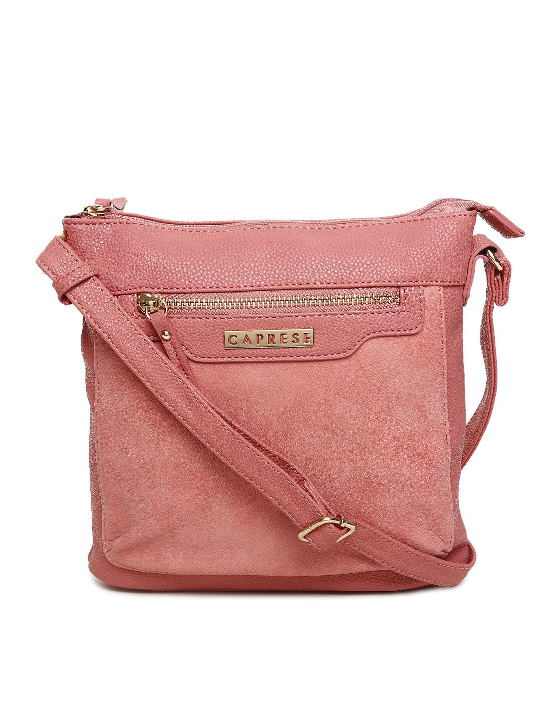 Caprese Pink Solid Sling Bag Price in India