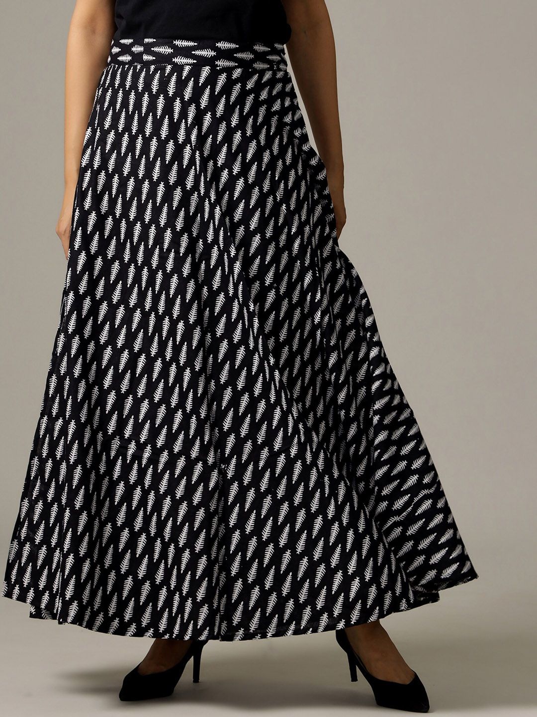 HANDICRAFT PALACE Printed Wrap-Around Maxi Pure Cotton Skirt Price in India