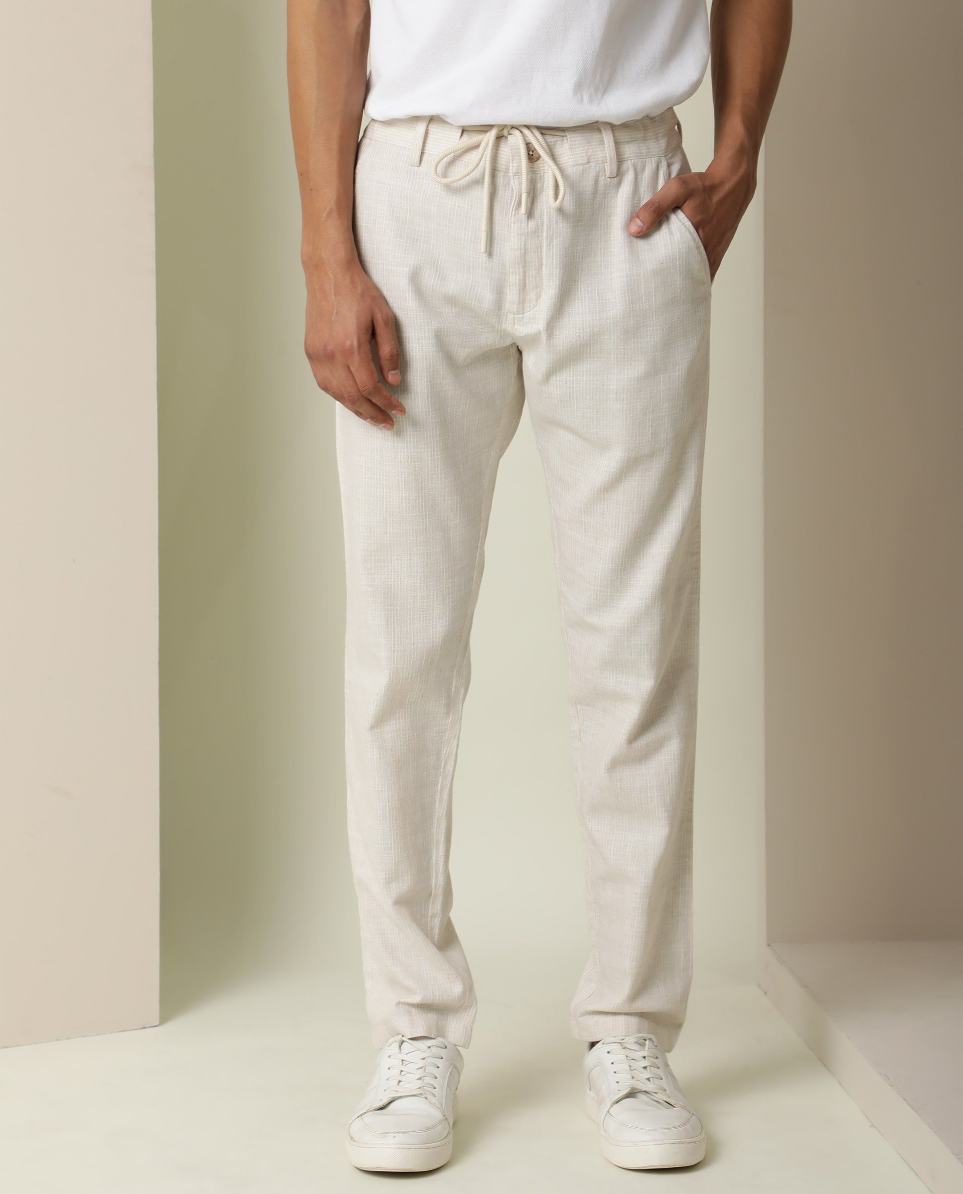 Buy RARE RABBIT Men Cotton Slim Fit Trousers - Trousers for Men