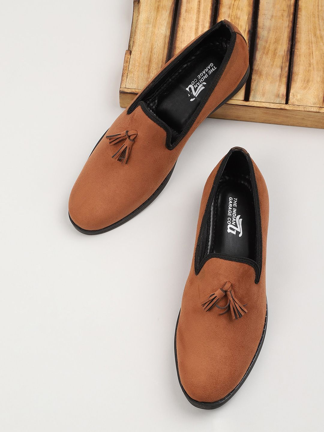 The Indian Garage Co Men Suede Tassel Loafers