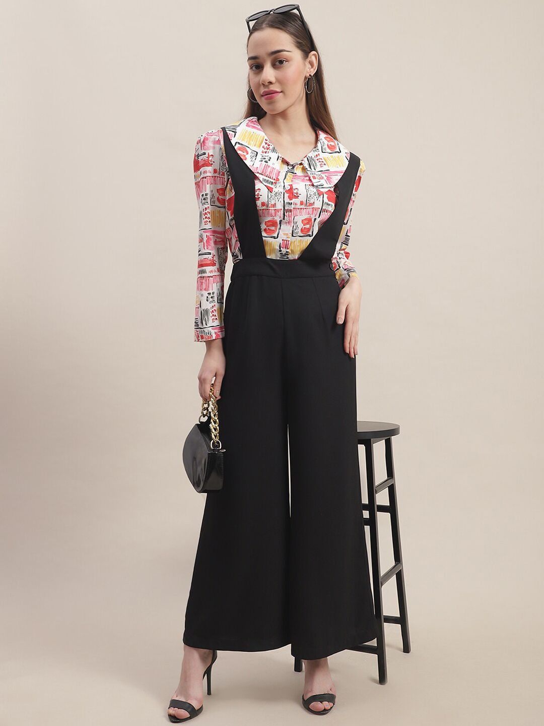 BLANC9 Printed Top With Flared Trouser Co-Ords