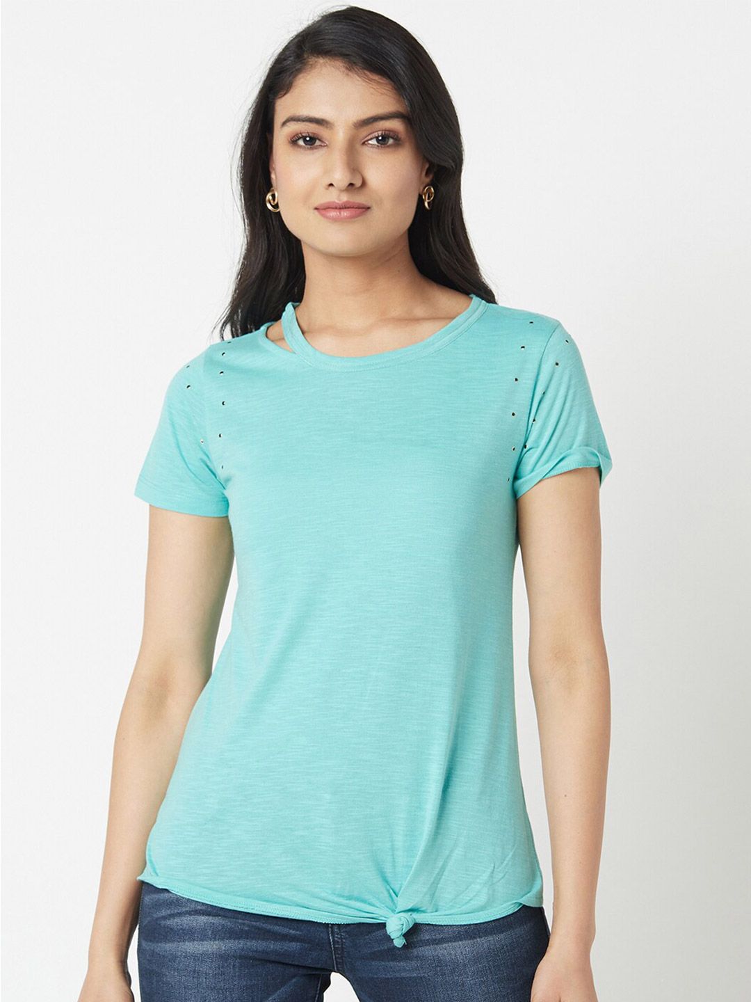 Miss Grace Cut Out Cotton Regular Top Price in India