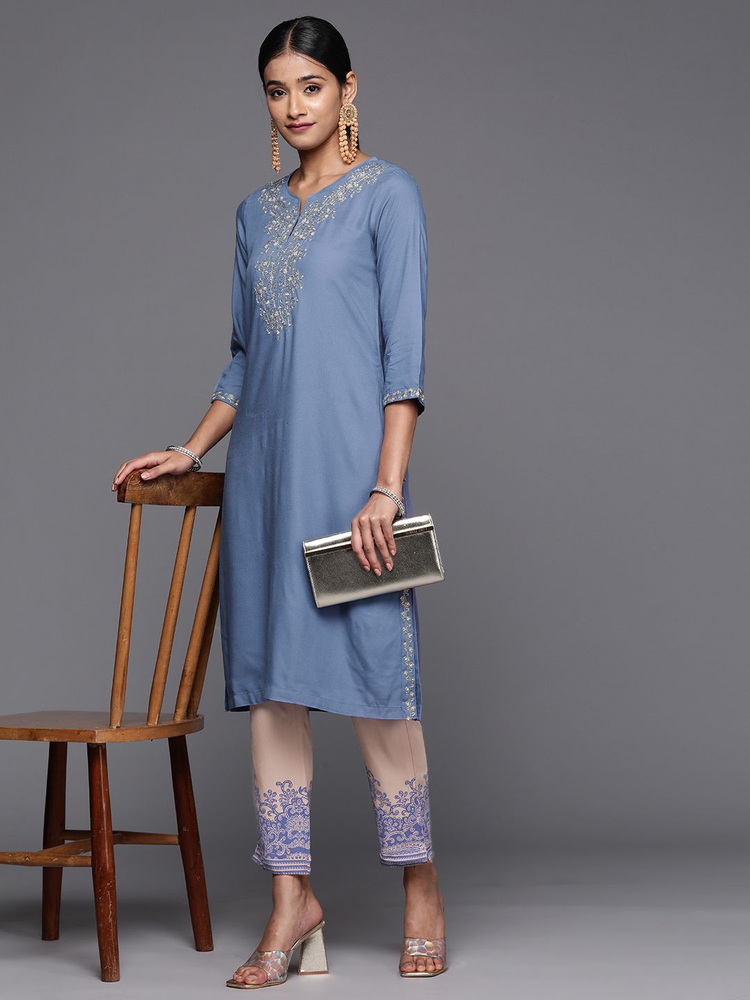 Biba Women Yoke Design Kurta with Trousers Price in India