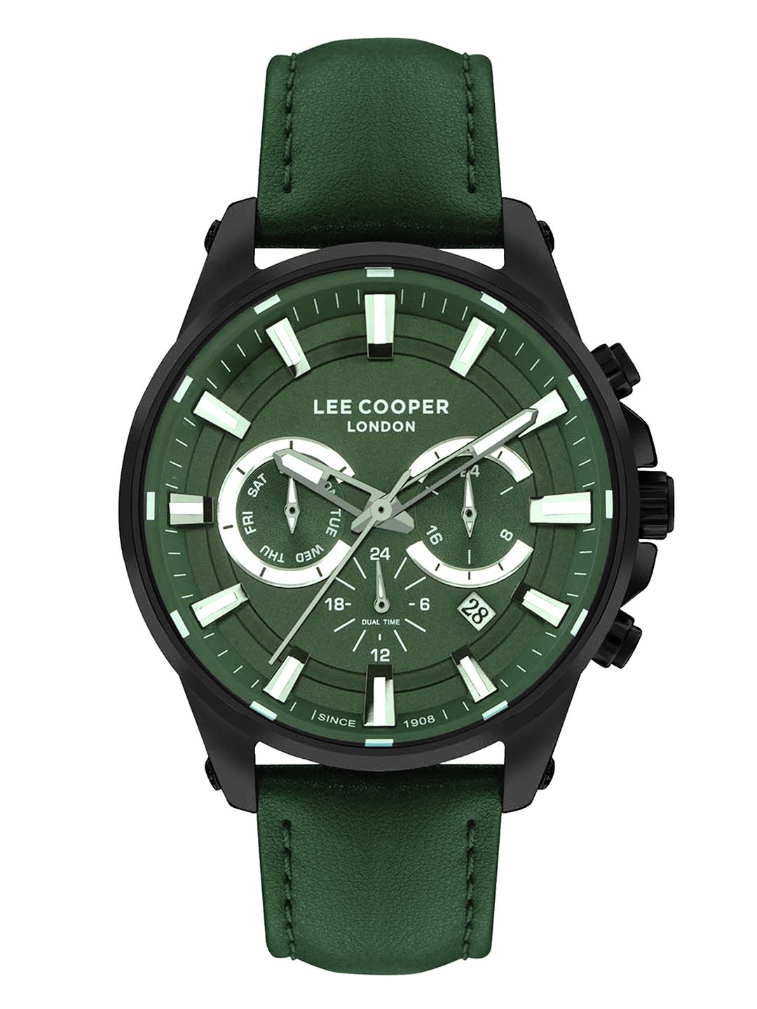 Buy Lee Cooper Men Brass Leather Straps Digital Multi Function
