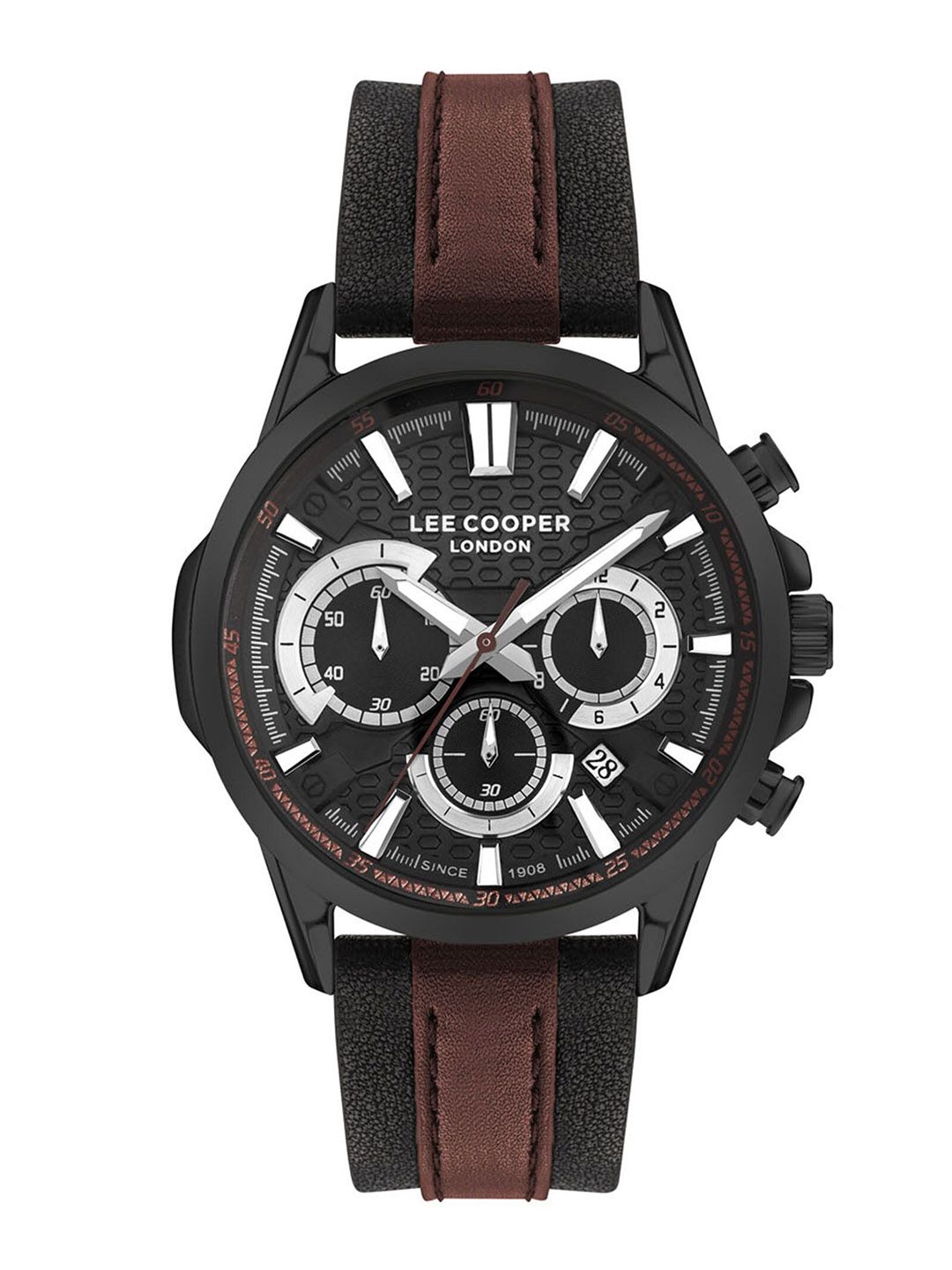 Buy Lee Cooper Men Brass Leather Straps Digital Multi Function