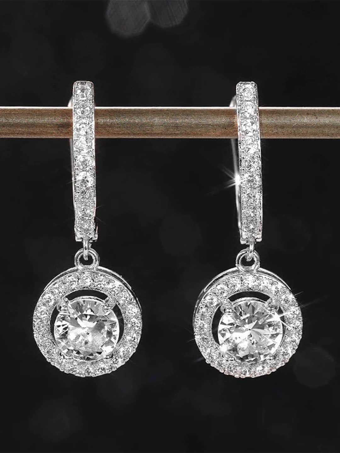 Peora Silver-Plated Contemporary Drop Earrings