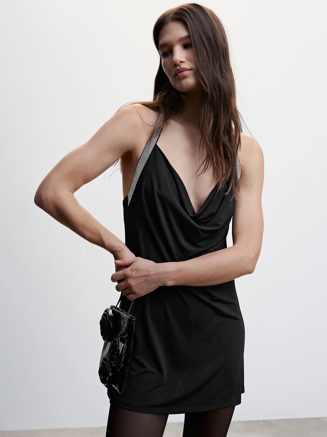 Buy MANGO Black Halter Neck Bodycon Dress - Dresses for Women 22303314 |  Myntra