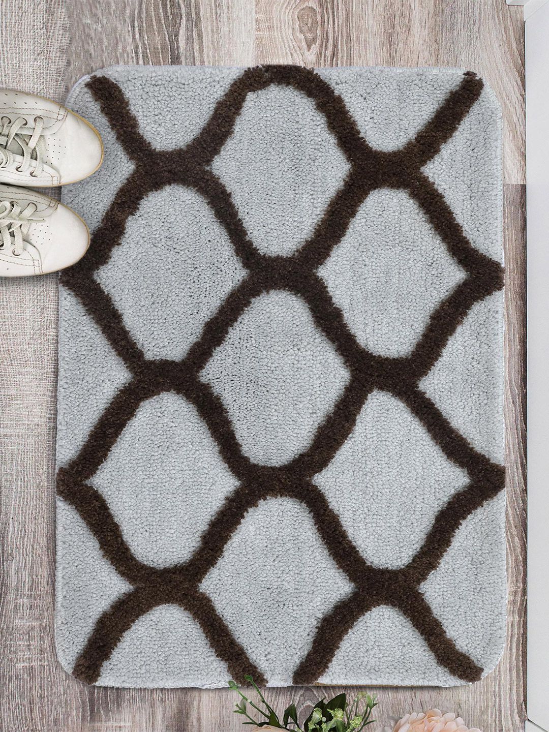 Saral Home Brown Haven Printed Anti-Skid Bath Doormat