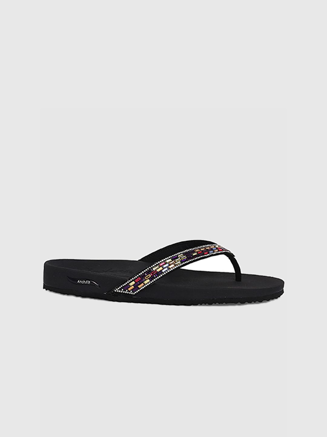 Skechers Women Arch Fit Meditation -Glam Gal Embellished Thong Flip Flops